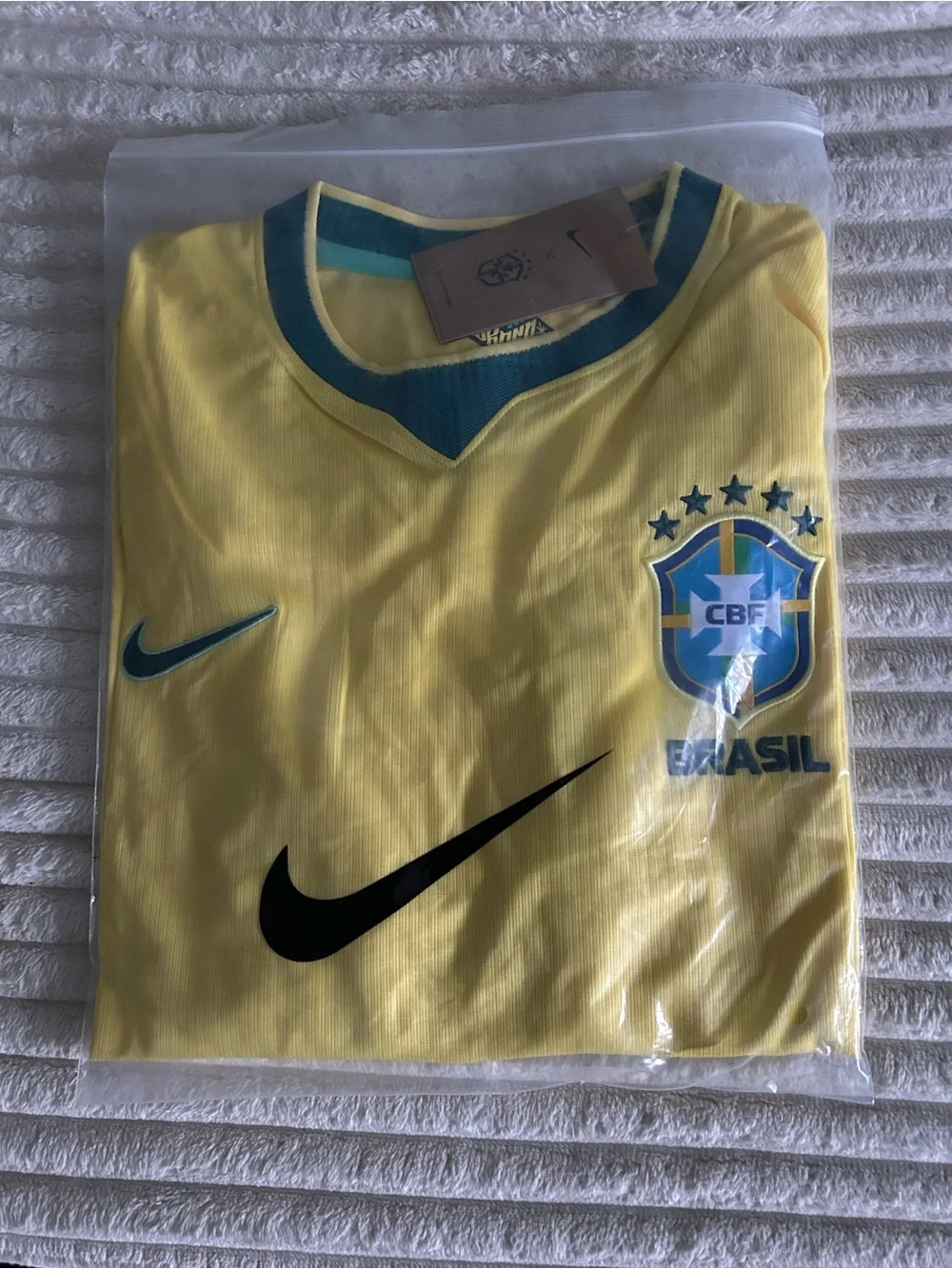 Nike Brasil Yellow and Green Soccer Jersey